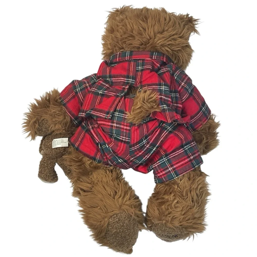 Belkie Bear 2000 Plush Teddy‎ Bear with Plaid Pajamas & Mini Bear Friend Vintage